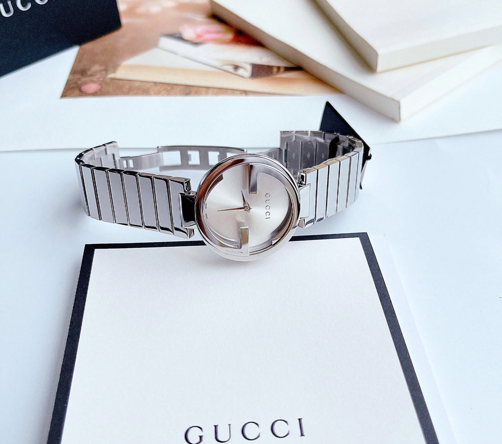 Gucci G Interlocking Silver Dial Silver Steel Strap Watch For Women - YA133308 Buy Now By Gucci
