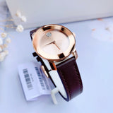 Movado Bold Rose Gold Dial Brown Leather Strap Watch For Women - 3600438 Buy Now By Movado