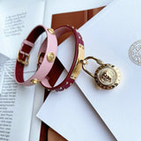 Versace Medusa Lock Icon Gold Dial Red Leather Strap Watch for Women - VEDW00319 Buy Now By Versace