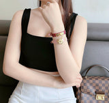 Versace Medusa Lock Icon Gold Dial Red Leather Strap Watch for Women - VEDW00319 Buy Now By Versace