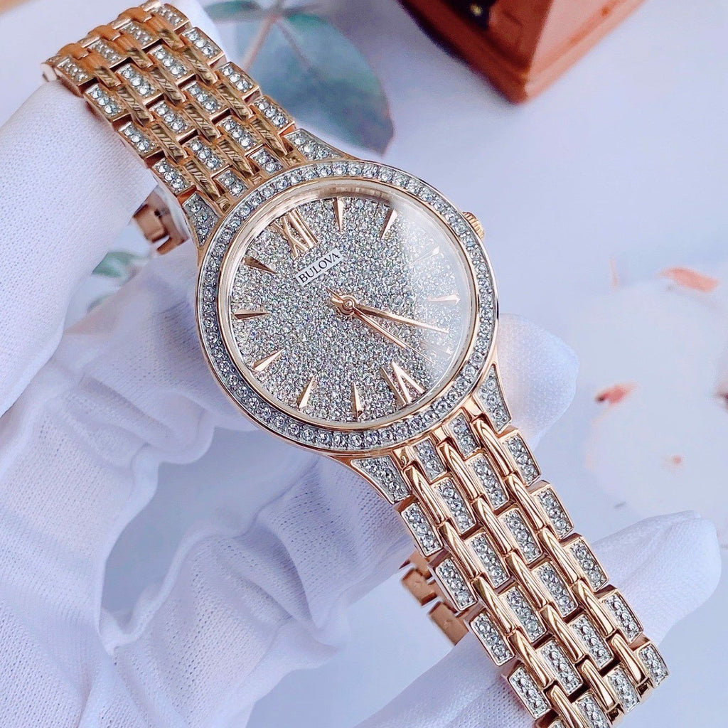 Bulova Crystal Collection Silver Crystals Dial Two Tone Steel Strap Watch for Women - 98L235 Buy Now By Bulova