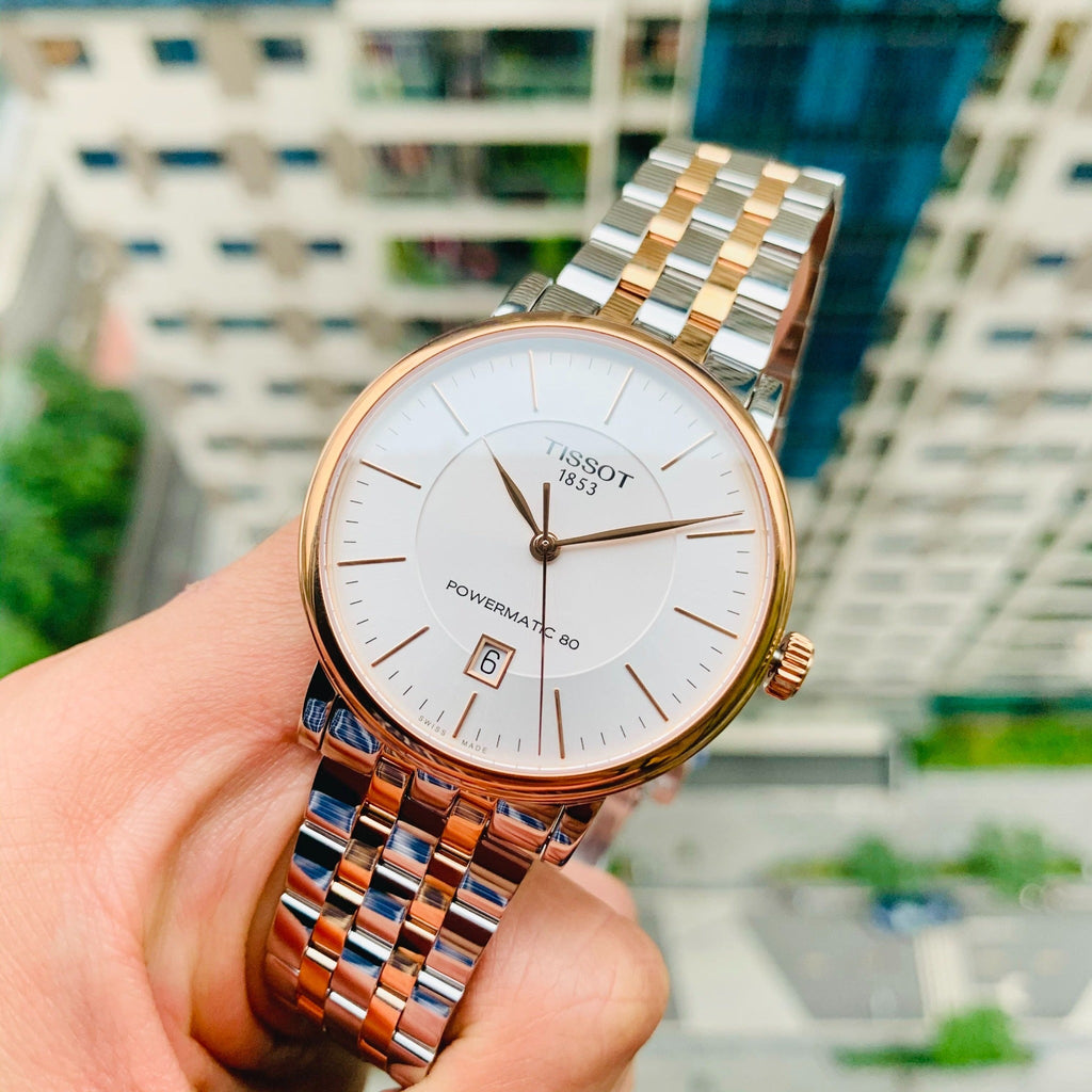 Tissot Carson Premium Powermatic 80 White Dial Two Tone Steel Strap Watch For Men - T122.407.22.031.01 Buy Now By Tissot