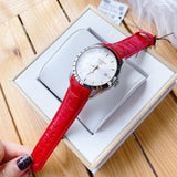 Tissot Couturier Lady Silver Dial Red Leather Strap Watch for Women - T035.210.16.031.01 Buy Now By Tissot