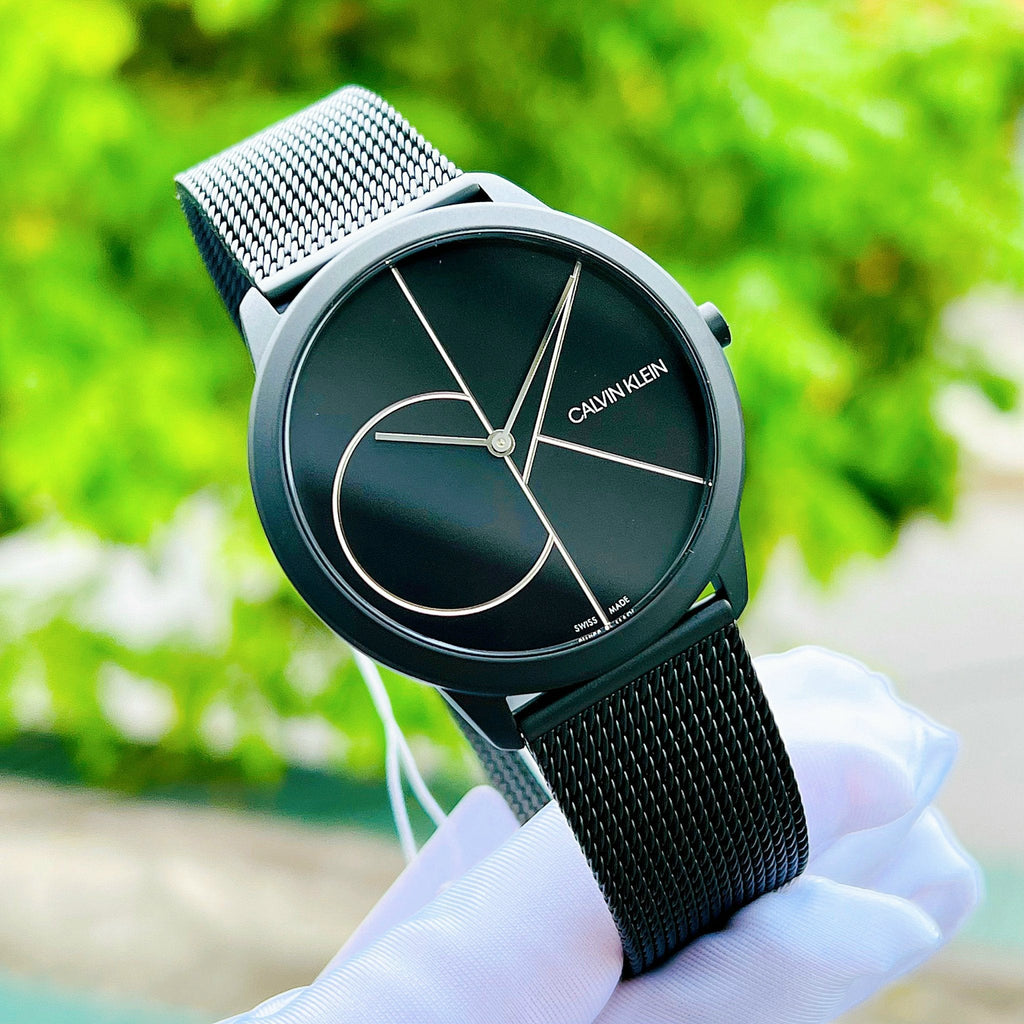Calvin Klein Minimal Black Dial Black Mesh Bracelet Watch for Men - K3M5145X Buy Now By Calvin Klein