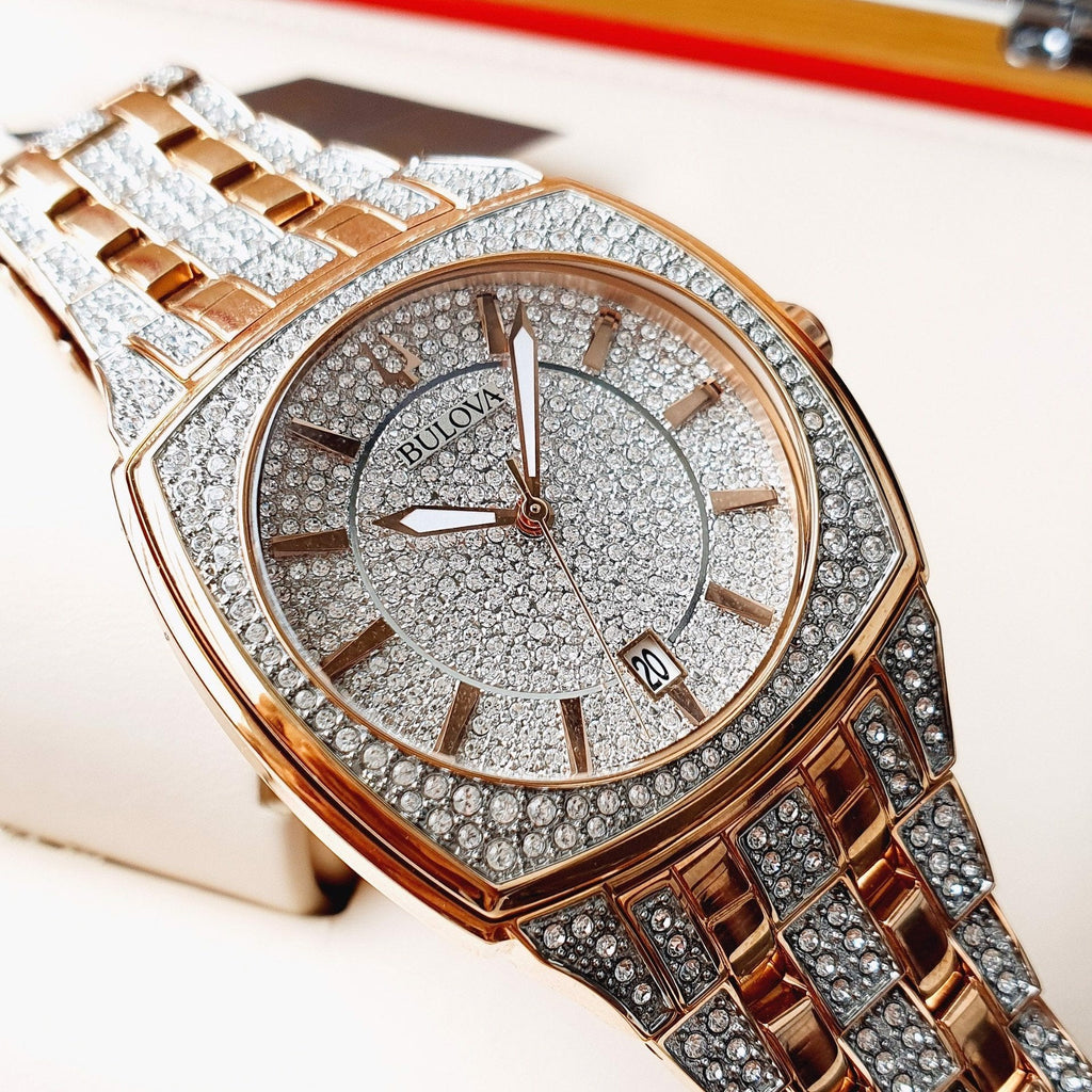 Bulova Phantom Crystal Silver Dial Two Tone Steel Strap Watch for Men - 98B324 Buy Now By Bulova