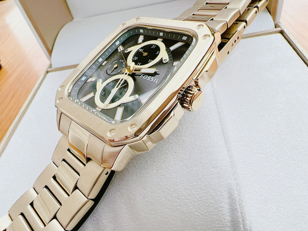Fossil Inscription Multifunction Black Dial Gold Steel Strap Watch for Men - BQ2656 Buy Now By Fossil