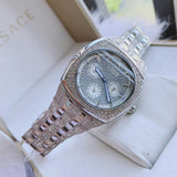 Bulova Crystal Collection Phantom Silver Dial Silver Steel Strap Watch for Men - 96C002 Buy Now By Bulova