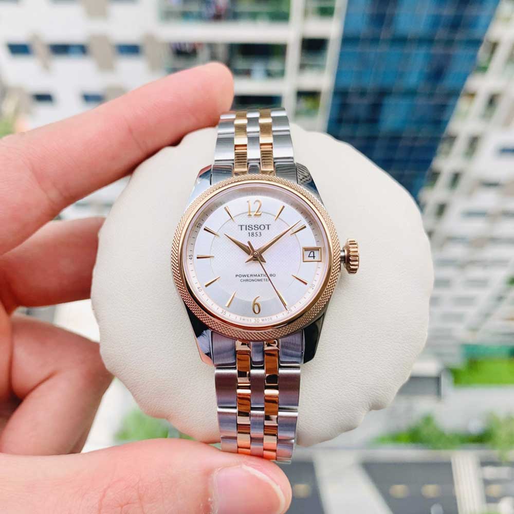 Tissot Ballade Powermatic 80 Cosc Mother of Pearl Dial Two Tone Steel Strap Watch For Women - T108.208.22.117.01 Buy Now By Tissot