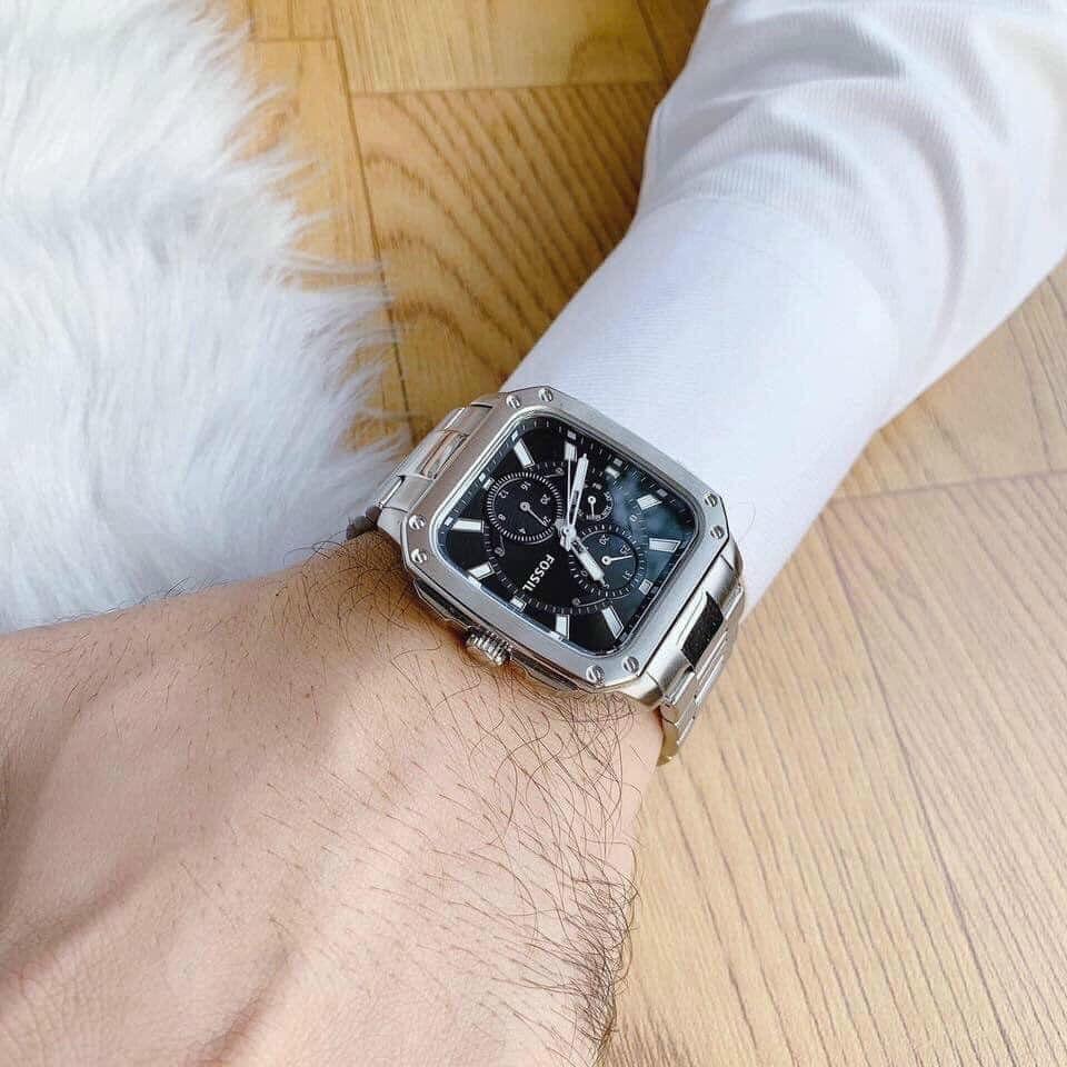 Fossil Inscription Multifunction Black Dial Silver Steel Strap Watch for Men - BQ2655 Buy Now By Fossil