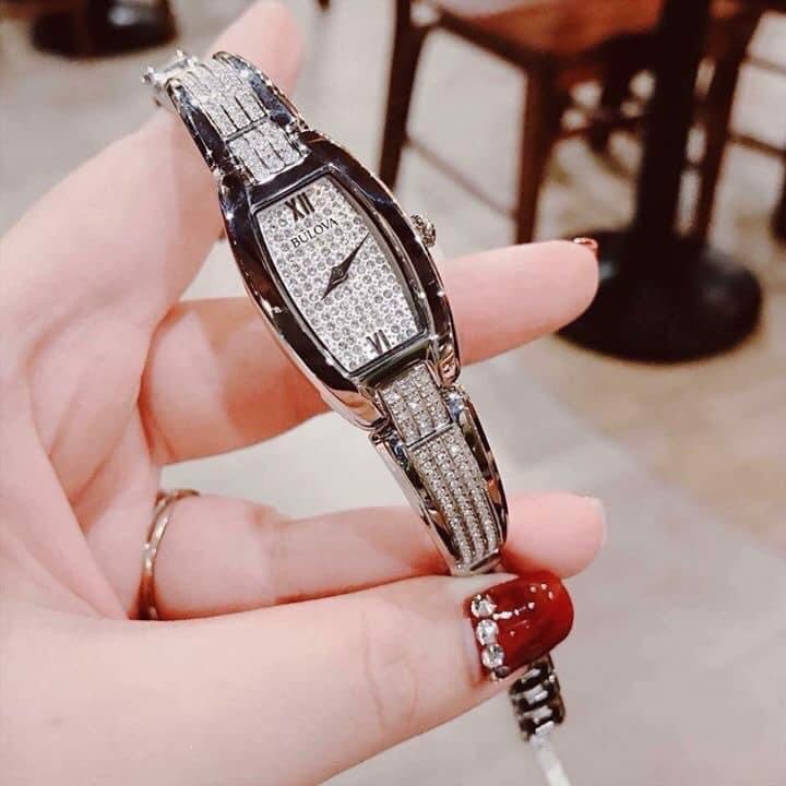 Bulova Crystal Collection Silver Dial Silver Steel Strap Watch for Women - 96L235 Buy Now By Bulova