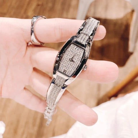 Bulova Crystal Collection Silver Dial Silver Steel Strap Watch for Women - 96L235 Buy Now By Bulova