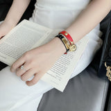 Versace Medusa Lock Icon Gold Dial Red Leather Strap Watch for Women - VEDW00119 Buy Now By Versace