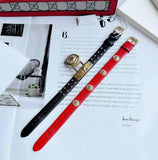 Versace Medusa Lock Icon Gold Dial Red Leather Strap Watch for Women - VEDW00119 Buy Now By Versace