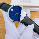Movado Museum Classic Blue Dial Black Leather Strap Watch for Men - 0607197 Buy Now By Movado