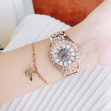 Bulova Phantom White Dial with Swarovski Baguettes Rose Gold Steel Strap Watch for Women - 98L268 Buy Now By Bulova