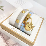 Versace Medusa Lock Icon Quartz White Dial Blue Leather Strap Watch for Women - VEDW00419 Buy Now By Versace