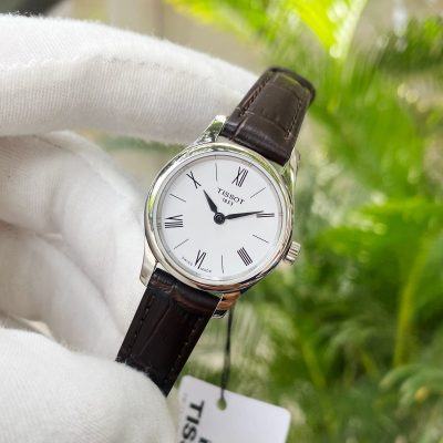 Tissot Tradition 5.5 Lady Silver Dial Brown Leather Strap Watch for Women - T063.009.16.018.00 Buy Now By Tissot