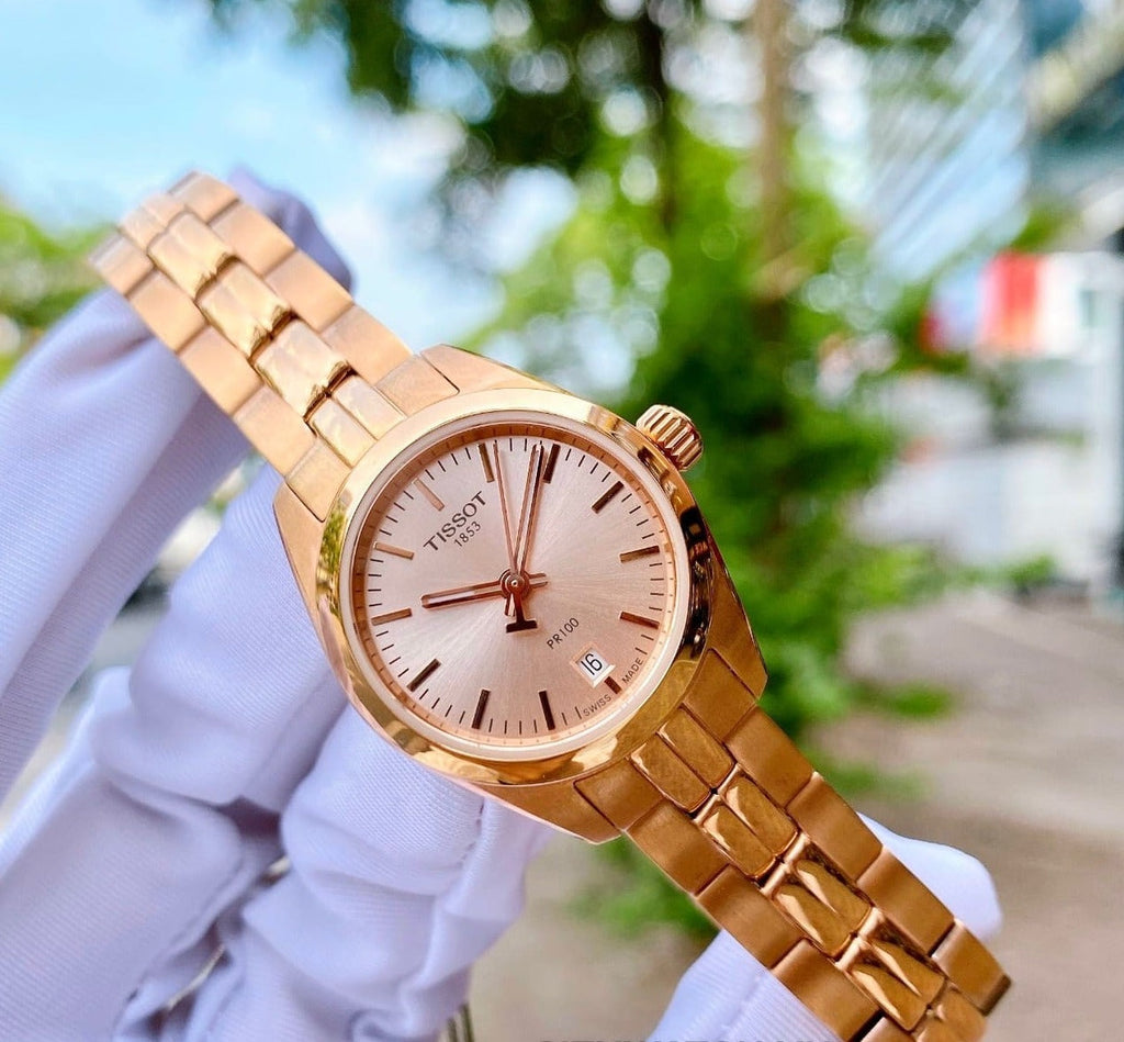 Tissot T Classic PR 100 Donna Rose Gold Lady Small Watch For Women - T101.010.33.451.00 Buy Now By Tissot