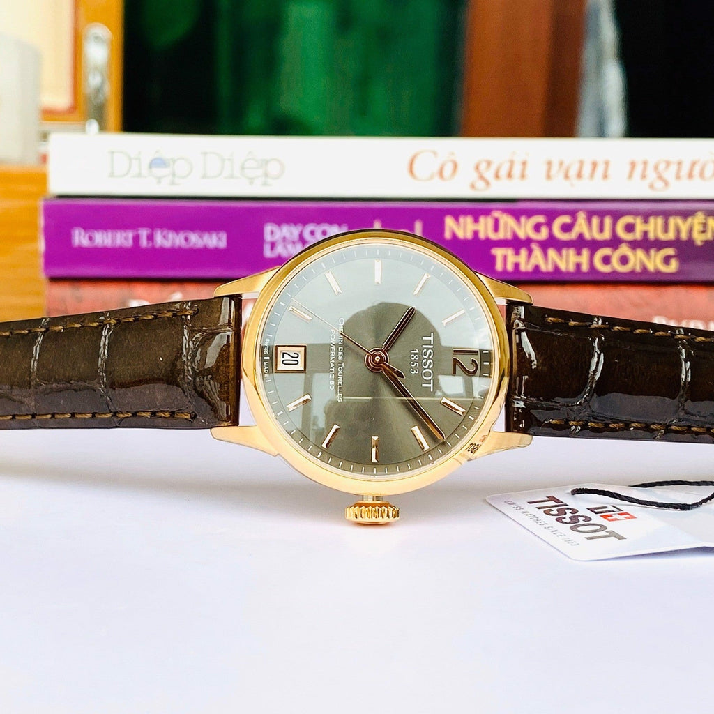 Tissot Chemin Des Tourelles Powermatic 80 Lady Brown Dial Brown Leather Strap Watch For Women - T099.207.36.447.00 Buy Now By Tissot