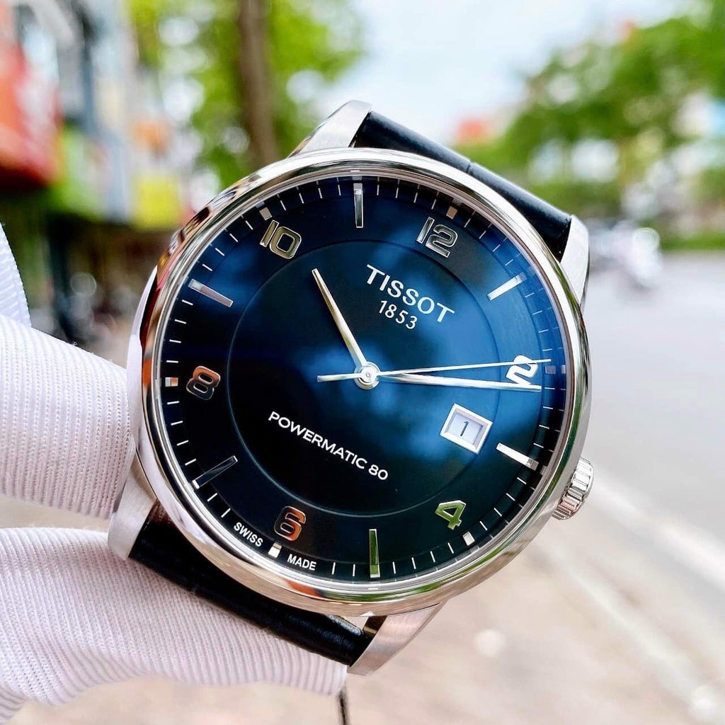 Tissot Luxury Powermatic 80 Black Dial Black Leather Strap Watch For Men - T086.407.16.057.00 Buy Now By Tissot