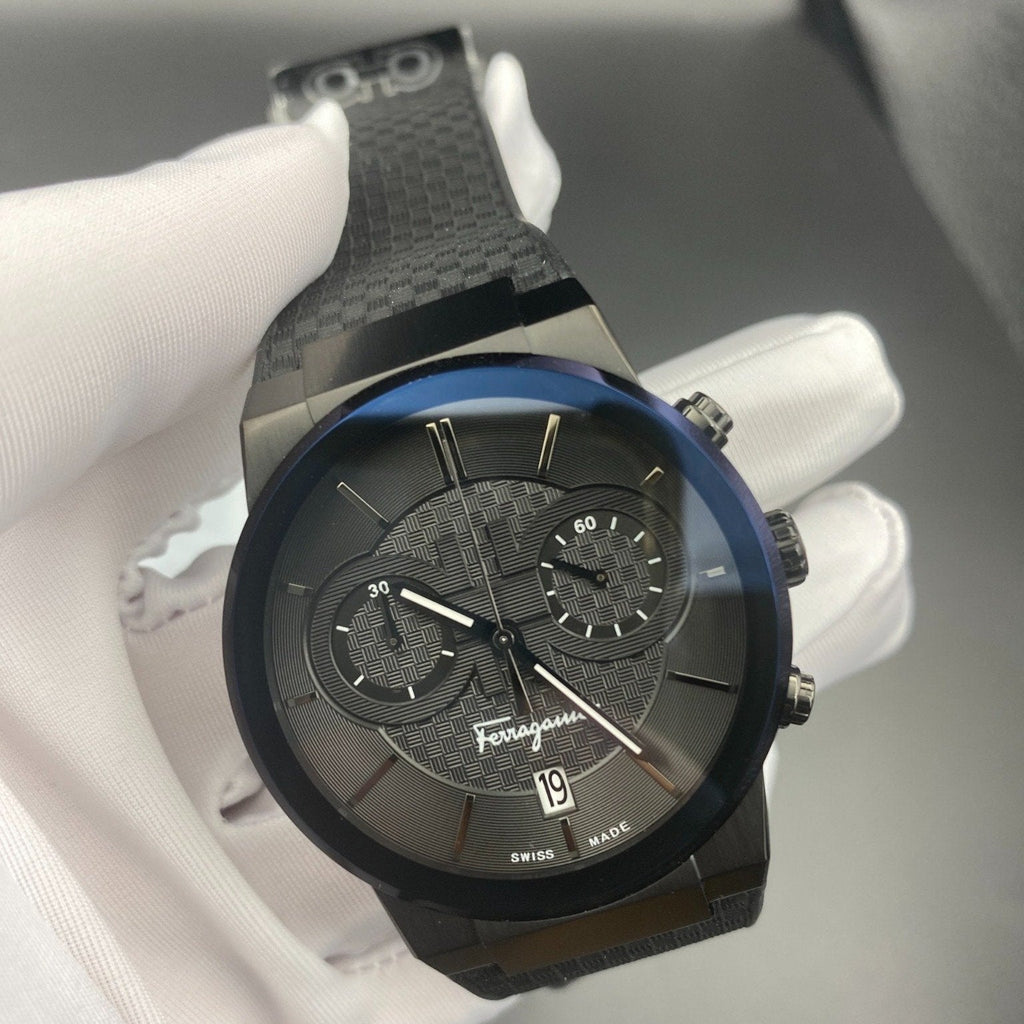Salvatore Ferragamo Sapphire Black Dial Black Rubber Strap Watch for Men - SFHP00320 Buy Now By Salvatore Ferragamo