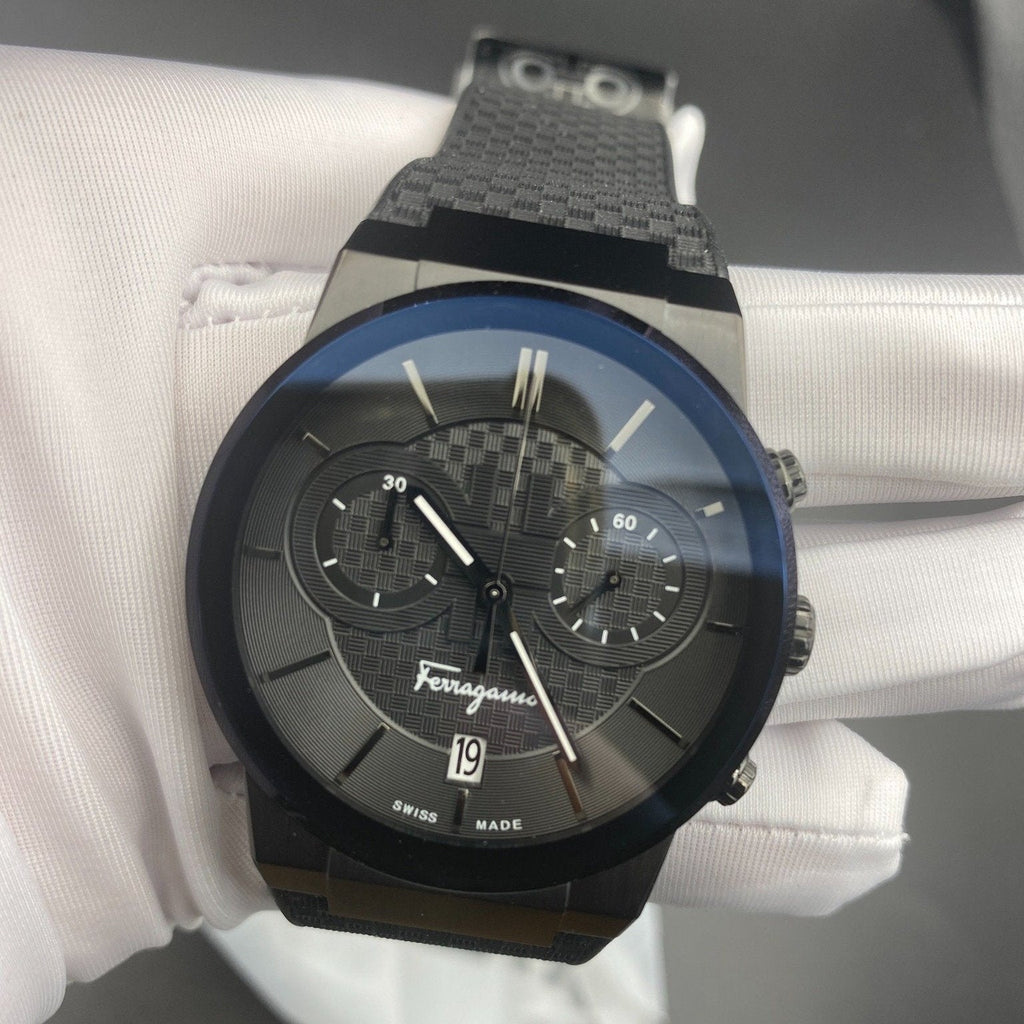Salvatore Ferragamo Sapphire Black Dial Black Rubber Strap Watch for Men - SFHP00320 Buy Now By Salvatore Ferragamo