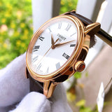 Tissot T Classic Carson White Dial Brown Leather Strap Watch For Men - T085.410.36.013.00 Buy Now By Tissot