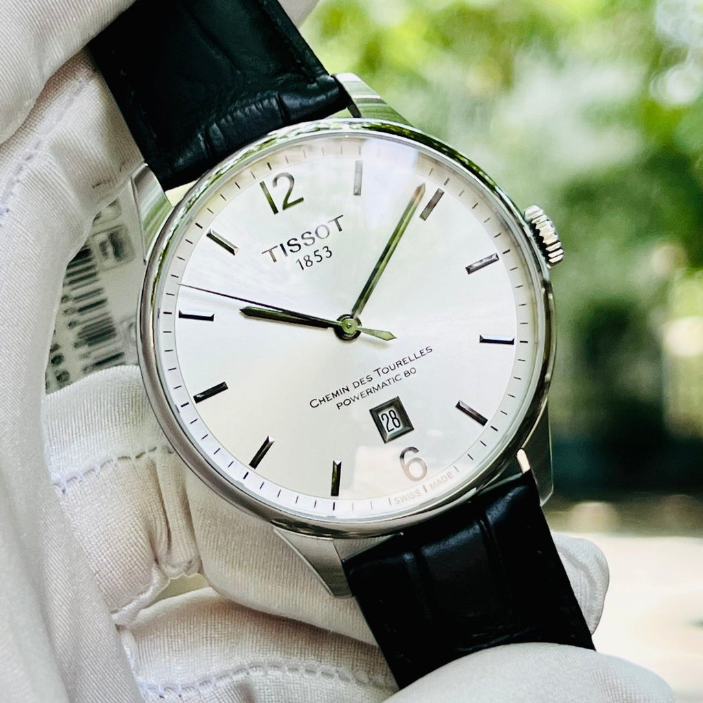 Tissot Chemin Des Tourelles Powermatic 80 Silver Dial Black Leather Strap Watch For Men - T099.407.16.037.00 Buy Now By Tissot