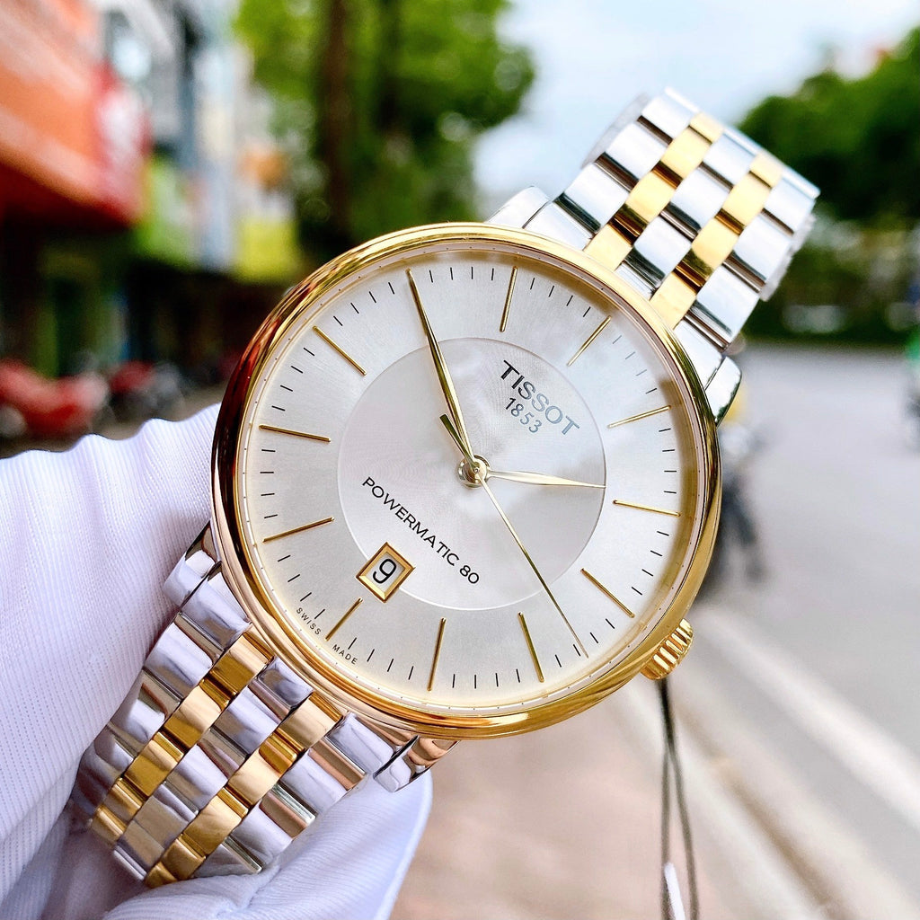 Tissot Carson Premium Powermatic 80 White Dial Two Tone Steel Strap Watch For Men - T122.407.22.031.00 Buy Now By Tissot