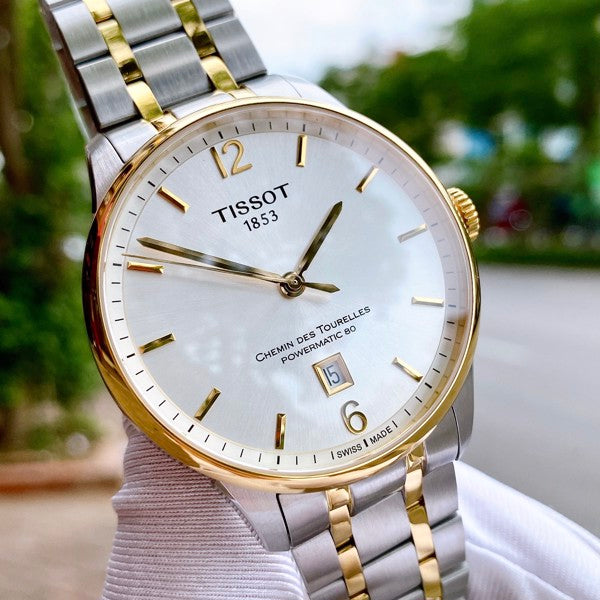 Tissot Chemin Des Tourelles Powermatic 80 Silver Dial Two Tone Steel Strap Watch For Men - T099.407.22.037.00 Buy Now By Tissot