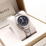 Versace Hellenyium Black Dial Silver Steel Strap Watch for Women - V12020015 Buy Now By Versace