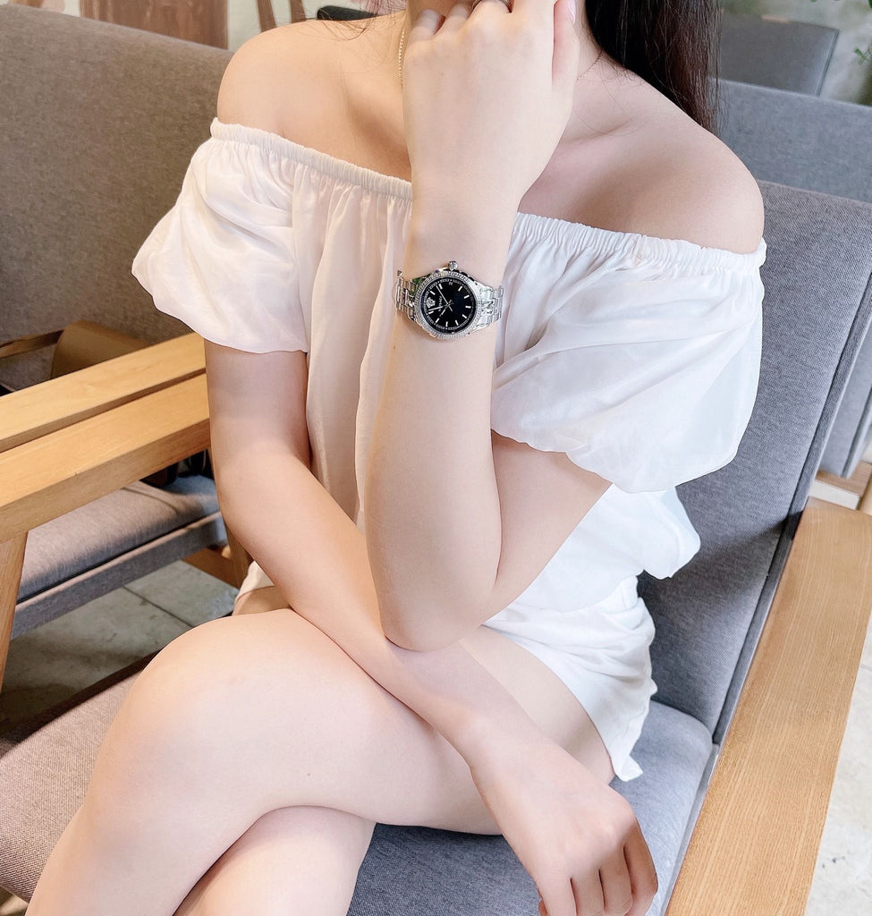 Versace Hellenyium Black Dial Silver Steel Strap Watch for Women - V12020015 Buy Now By Versace