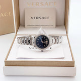 Versace Hellenyium Black Dial Silver Steel Strap Watch for Women - V12020015 Buy Now By Versace