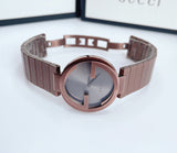Gucci Interlocking G Quartz Brown Dial Brown Steel Strap Watch for Women - YA133317 Buy Now By Gucci
