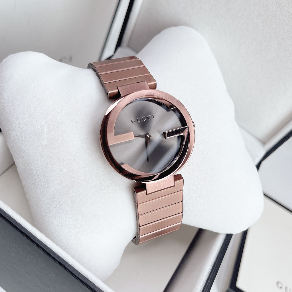 Gucci Interlocking G Quartz Brown Dial Brown Steel Strap Watch for Women - YA133317 Buy Now By Gucci