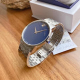 Movado Museum Classic Blue Dial Silver Steel Strap Watch for Men - 0607212 Buy Now By Movado