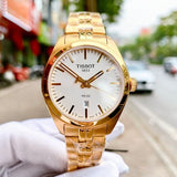 Tissot T Classic PR 100 Lady White Dial Gold Steel Strap Watch for Women - T101.210.33.031.00 Buy Now By Tissot