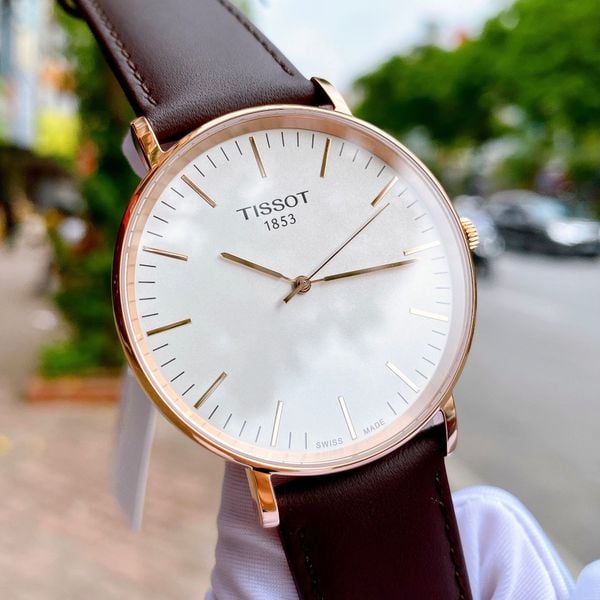 Tissot T Classic Everytime White Dial Brown Leather Strap Watch for Men - T109.610.36.031.00 Buy Now By Tissot
