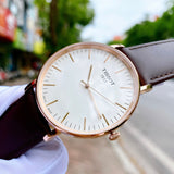 Tissot T Classic Everytime White Dial Brown Leather Strap Watch for Men - T109.610.36.031.00 Buy Now By Tissot