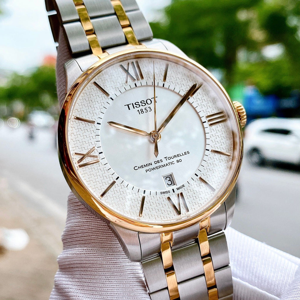 Tissot Chemin des Tourelles Powermatic 80 Helvetic Pride Silver Dial Two Tone Steel Strap Watch for Men - T099.407.22.038.01 Buy Now By Tissot