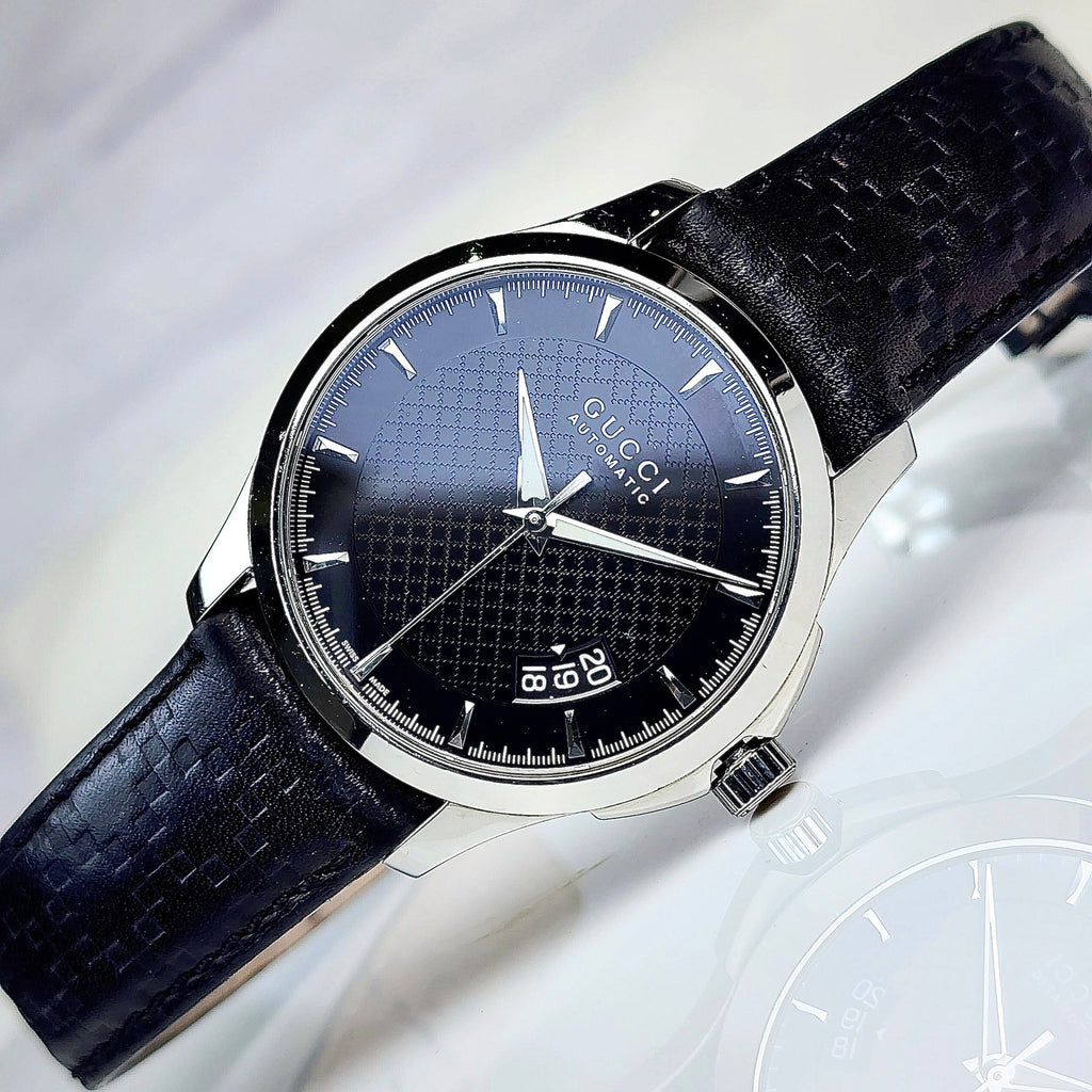 Gucci G Timeless Quartz Black Dial Black Leather Strap Watch for Men - YA126413 Buy Now By Gucci