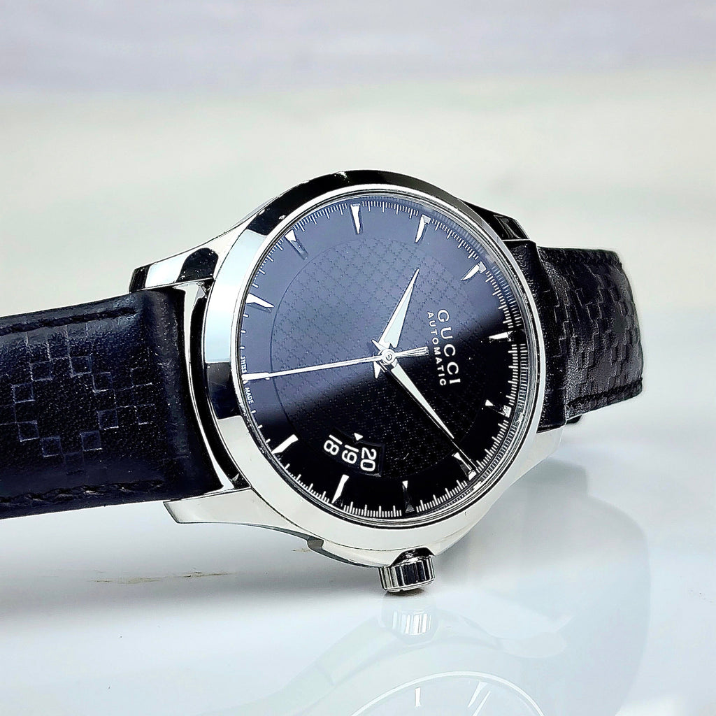 Gucci G Timeless Quartz Black Dial Black Leather Strap Watch for Men - YA126413 Buy Now By Gucci