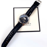 Gucci G-Timeless Moonphase Black Dial Black Leather Strap Watch For Men - YA126327 Buy Now By Gucci