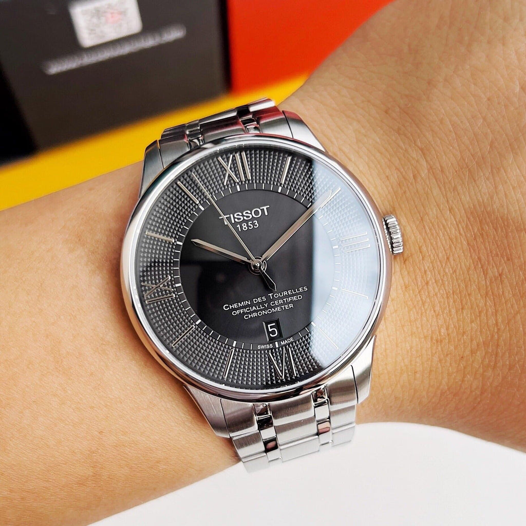 Tissot T Classic Chemin Des Tourelles Chronometer Black Dial Silver Steel Strap Watch For Men - T099.408.11.058.00 Buy Now By Tissot