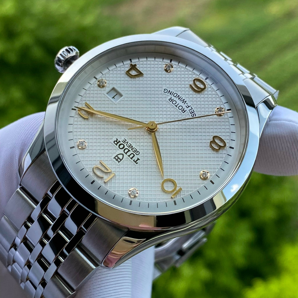 Tudor 1926 Automatic Diamonds Silver Dial Silver Steel Strap Watch for Men - M91650-0003 Buy Now By Tudor