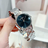 Calvin Klein Snake Black Dial Silver Steel Strap Watch For Women - K6E23141 Buy Now By Calvin Klein