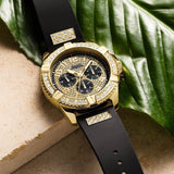 Guess Frontier Crystals Black Dial Black Silicone Strap Watch For Men - W1132G1 Buy Now By Guess