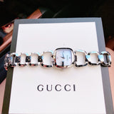 Gucci G Gucci Diamonds Mother of Pearl Dial Silver Steel Strap Watch For Women - YA125502 Buy Now By Gucci