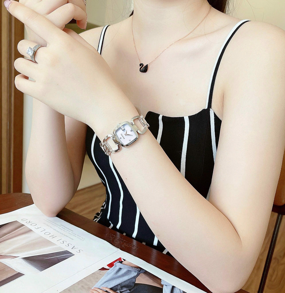 Gucci G Gucci Diamonds Mother of Pearl Dial Silver Steel Strap Watch For Women - YA125502 Buy Now By Gucci