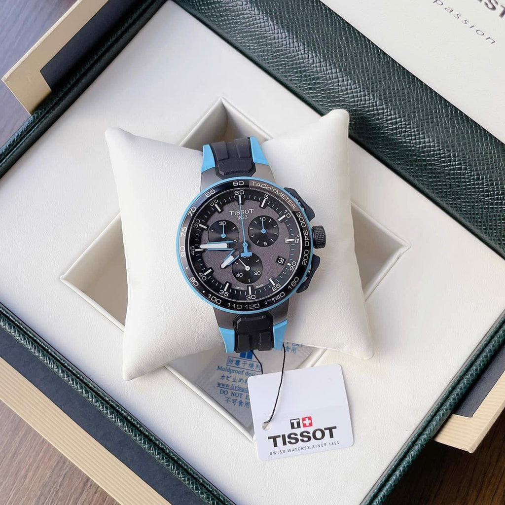 Tissot T Race Cycling Chronograph Black Dial Two Tone Rubber Strap Watch For Men - T111.417.37.441.05 Buy Now By Tissot